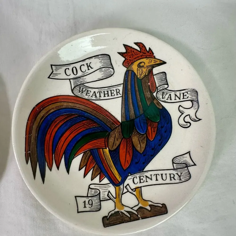 Lipper & Mann VTG Set 5 American Inventions 19th Century Trinket Plates Coasters